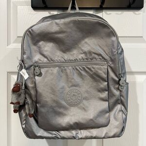 Kipling Chuwy Silver Metallic Backpack